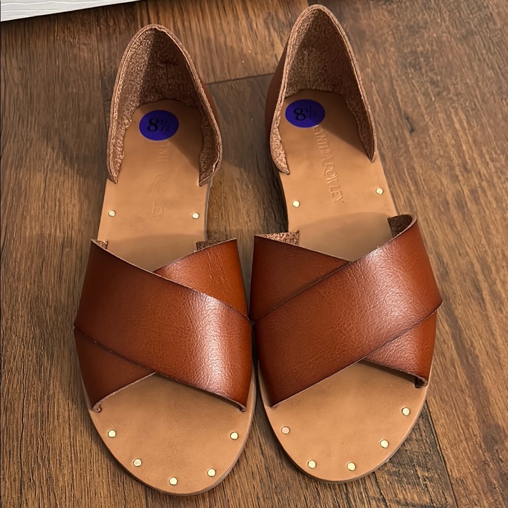 Cynthia Rowley Brown Leather Slide Sandals